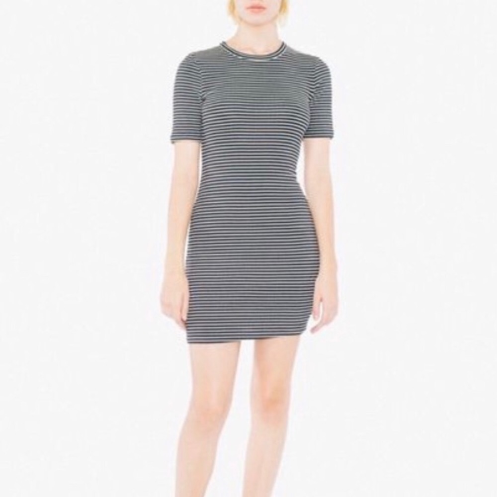 American Apparel ribbed dress black and white NWT!